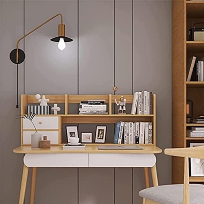Kệ sách bàn làm việc thiết kế 2 tầng kết hợp ngăn kéo DKFKS14