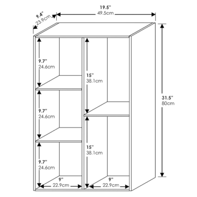 Kệ sách đứng bằng gỗ đa năng, thiết kế 5 ngăn tối giản DKFKS17