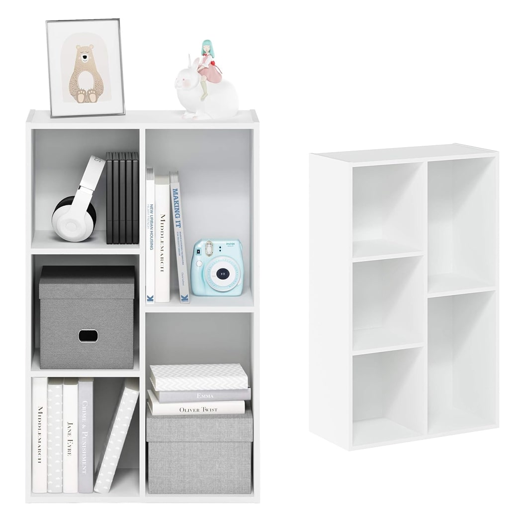Kệ sách đứng bằng gỗ đa năng, thiết kế 5 ngăn tối giản DKFKS17 Kệ sách đứng bằng gỗ đa năng, thiết kế 5 ngăn tối giản DKFKS17