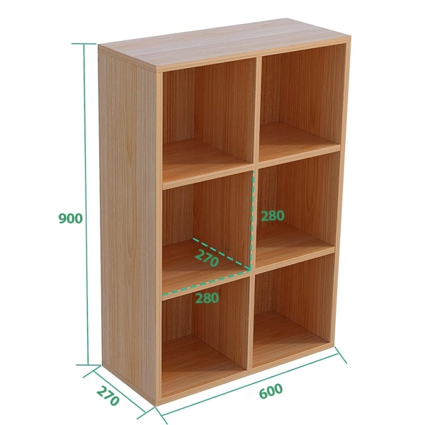 Kệ sách mini 6 ngăn, hình khối đơn giản DKFKS18 Kệ sách mini 6 ngăn, hình khối đơn giản DKFKS18