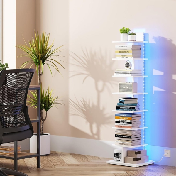 Kệ sách decor đứng kết hợp đèn LED hiện đại DKFKS24 Kệ sách decor đứng kết hợp đèn LED hiện đại DKFKS24