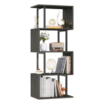 Kệ sách 4 tầng, kết hợp gỗ và sắt sơn tĩnh điện DKFKS26