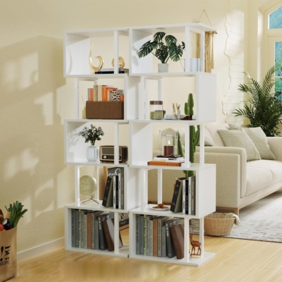 Kệ sách 4 tầng, kết hợp gỗ và sắt sơn tĩnh điện DKFKS26