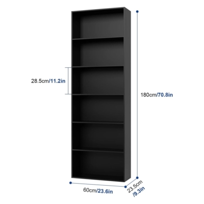 Kệ sách gỗ đứng mở 6 tầng, thiết kế tối giản DKFKS29
