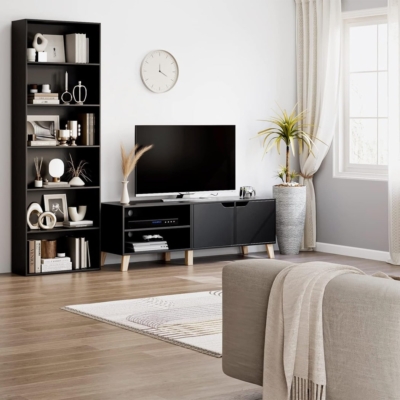 Kệ sách gỗ đứng mở 6 tầng, thiết kế tối giản DKFKS29