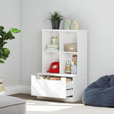 Kệ sách 4 ngăn mở kèm 1 hộc kéo lớn tiện lợi DKFKS35