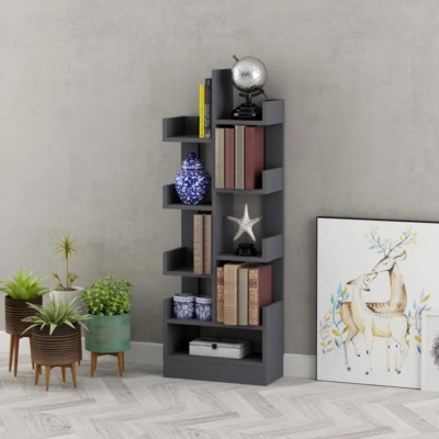Kệ sách gỗ mini thiết kế bất đối xứng độc đáo DKFKS36