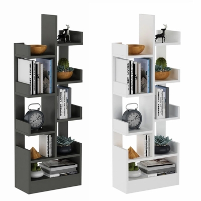 Kệ sách gỗ mini thiết kế bất đối xứng độc đáo DKFKS36