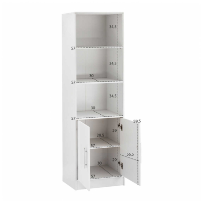 Kệ sách đứng kết hợp kệ mở và tủ cánh kín đa năng DKFKS41