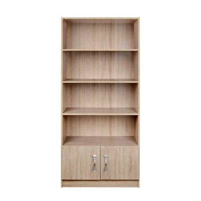 Kệ sách gỗ đứng 4 khoang mở kết hợp 1 ngăn cánh kín DKFKS43