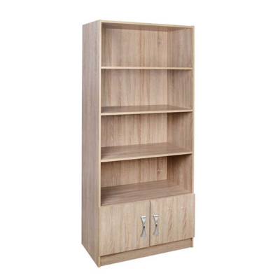 Kệ sách gỗ đứng 4 khoang mở kết hợp 1 ngăn cánh kín DKFKS43