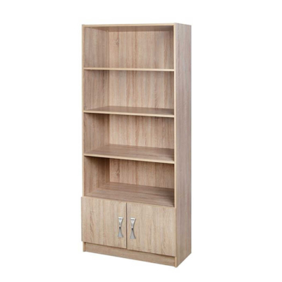 Kệ sách gỗ đứng 4 khoang mở kết hợp 1 ngăn cánh kín DKFKS43