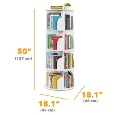 Kệ sách góc tường xoay 360 độ, 4 tầng đa năng DKFKS44