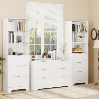 Kệ sách đẹp 3 ngăn mở và 3 ngăn kéo tiện lợi DKFKS45