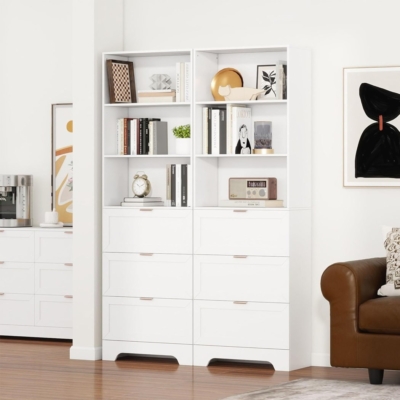 Kệ sách đẹp 3 ngăn mở và 3 ngăn kéo tiện lợi DKFKS45