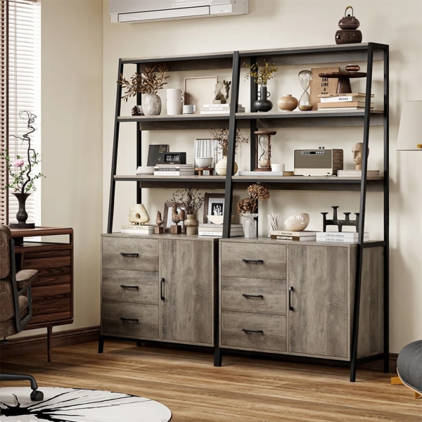 Kệ sách đẹp kết hợp kệ mở và tủ kín DKFKS57 Kệ sách đẹp kết hợp kệ mở và tủ kín DKFKS57