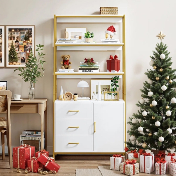 Kệ sách đẹp kết hợp kệ mở và tủ kín DKFKS57 Kệ sách đẹp kết hợp kệ mở và tủ kín DKFKS57