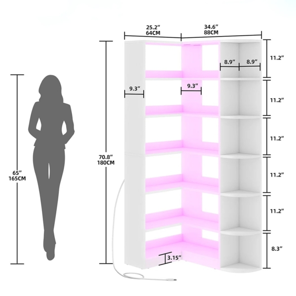 Kệ sách lớn 6 tầng thiết kế hiện đại kết hợp đèn LED DKFKS62 Kệ sách lớn 6 tầng thiết kế hiện đại kết hợp đèn LED DKFKS62