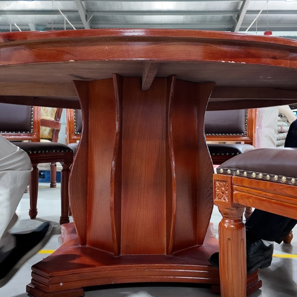 Bộ bàn ghế ăn 8 người, hình tròn 1m8 Bộ bàn ghế ăn 8 người, hình tròn 1m8