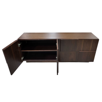 Tủ thấp gỗ công nghiệp phủ Veneer óc chó, sơn PU hoàn thiện - T02