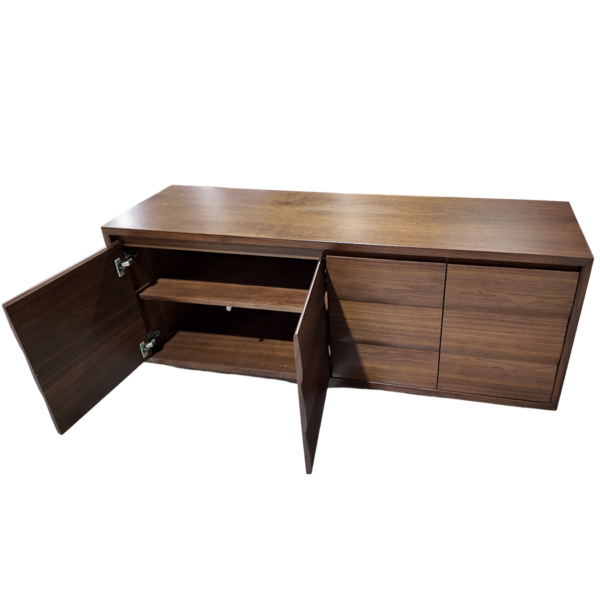 Tủ thấp gỗ công nghiệp phủ Veneer óc chó, sơn PU hoàn thiện - T01 Tủ thấp gỗ công nghiệp phủ Veneer óc chó, sơn PU hoàn thiện - T01