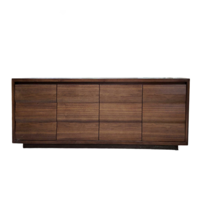 Tủ thấp gỗ công nghiệp phủ Veneer óc chó, sơn PU hoàn thiện - T01