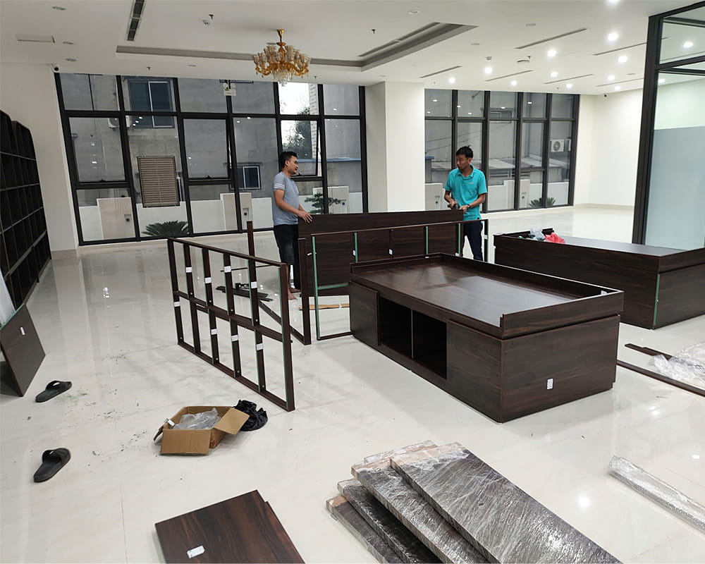 Một số hình ảnh thi công nổi bật tại dự án lắp đặt doanh cụ nội thất: “Nhà khách Bộ Chỉ huy Quân sự Tỉnh Nguyên”