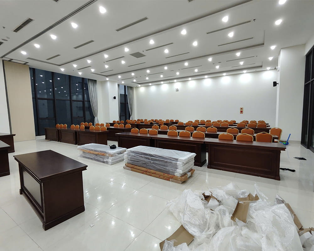 Một số hình ảnh thi công nổi bật tại dự án lắp đặt doanh cụ nội thất: “Nhà khách Bộ Chỉ huy Quân sự Tỉnh Nguyên”